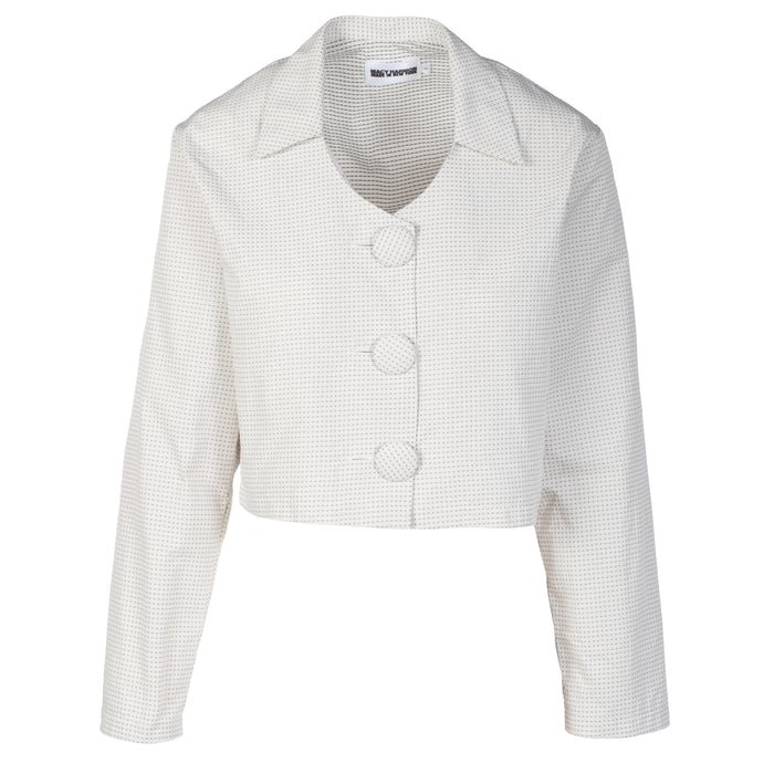 Button Down Blouse in White Dot