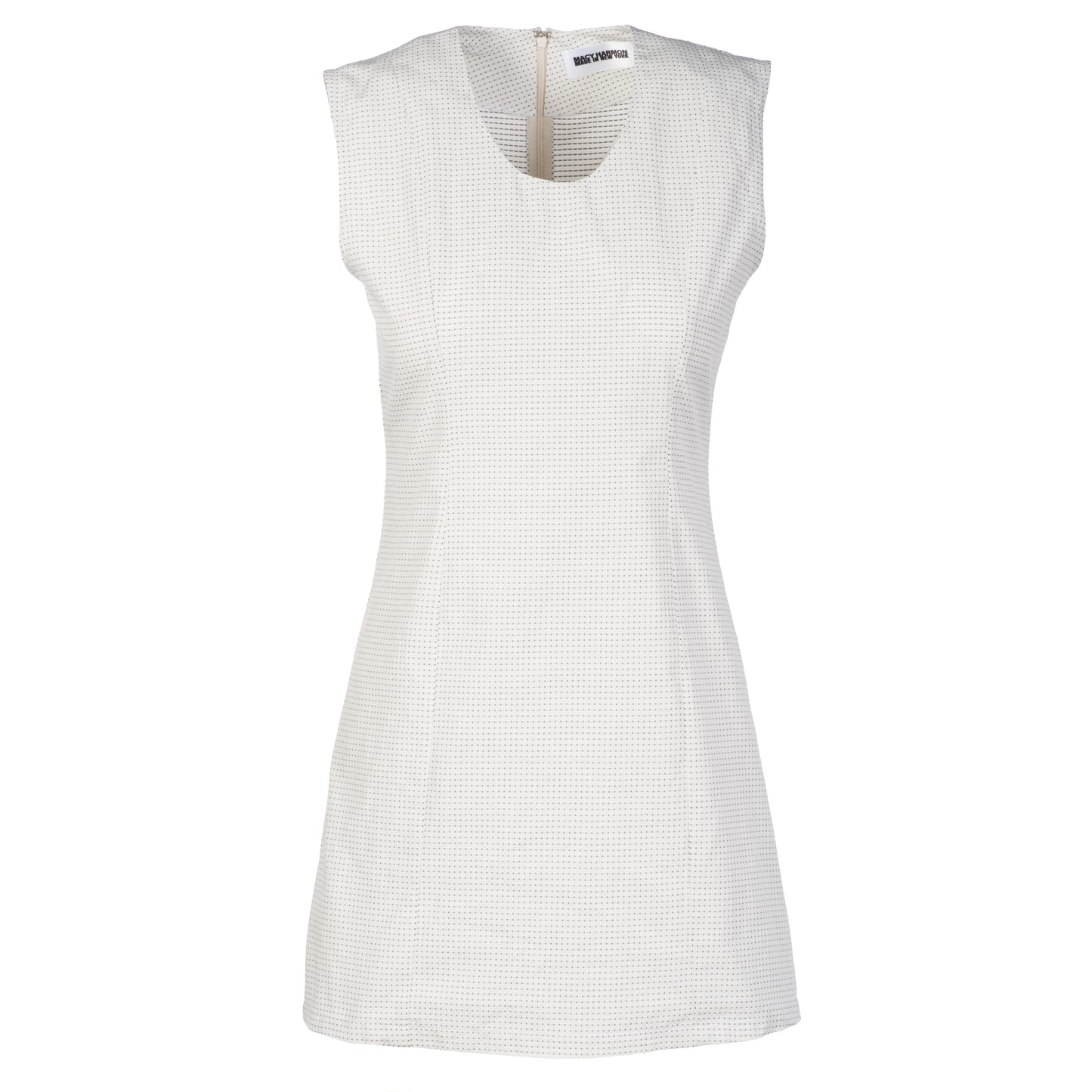 Sleeveless Everyday Dress in White Dot