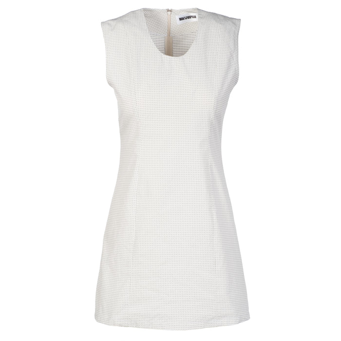 Sleeveless Everyday Dress in White Dot