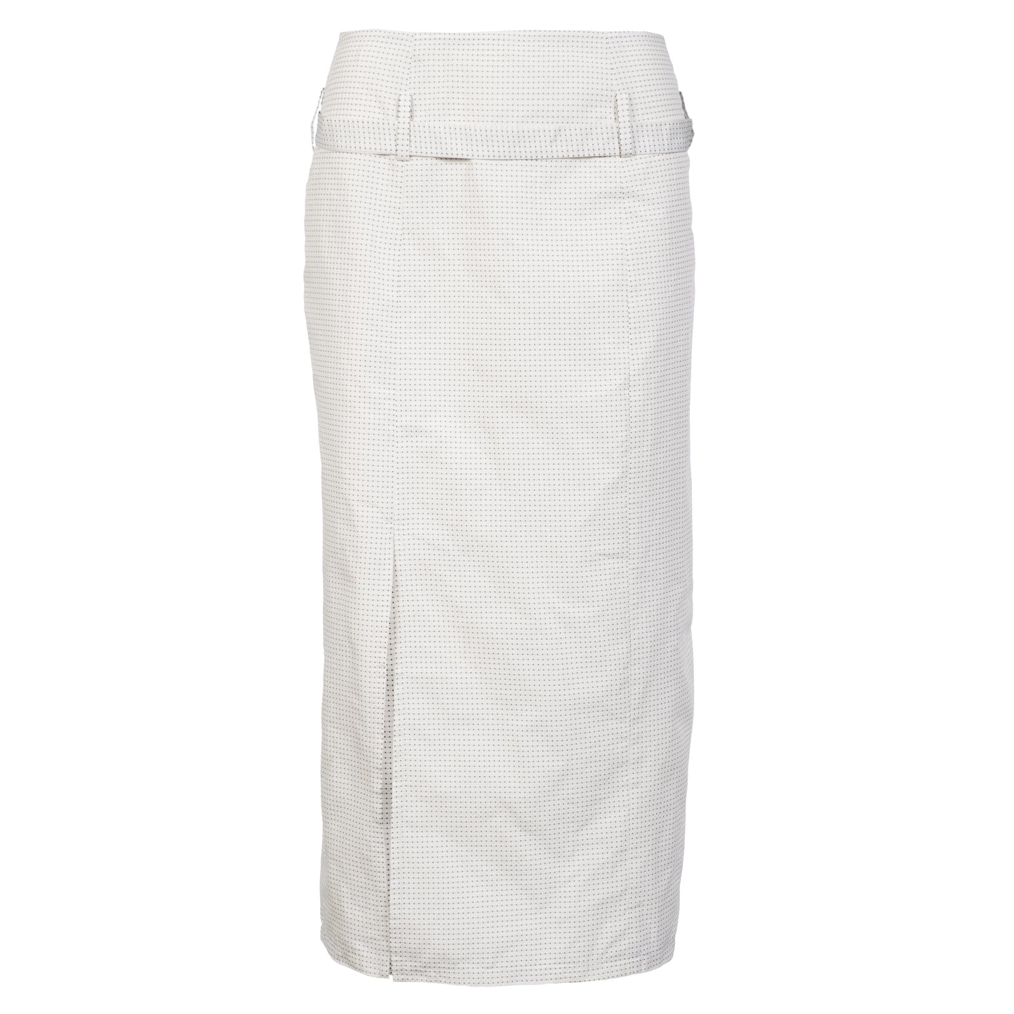 Belted Skirt in White Dot