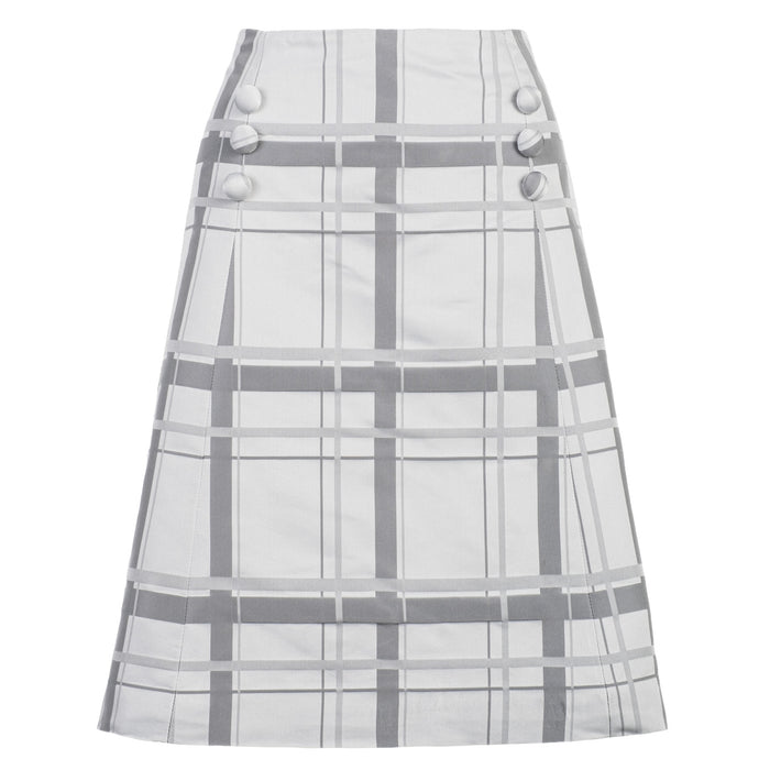 Tailored A-line Skirt in Grey Check