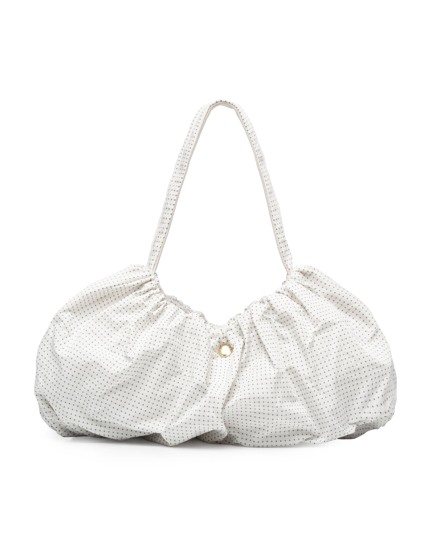 Puff Purse in White Dot