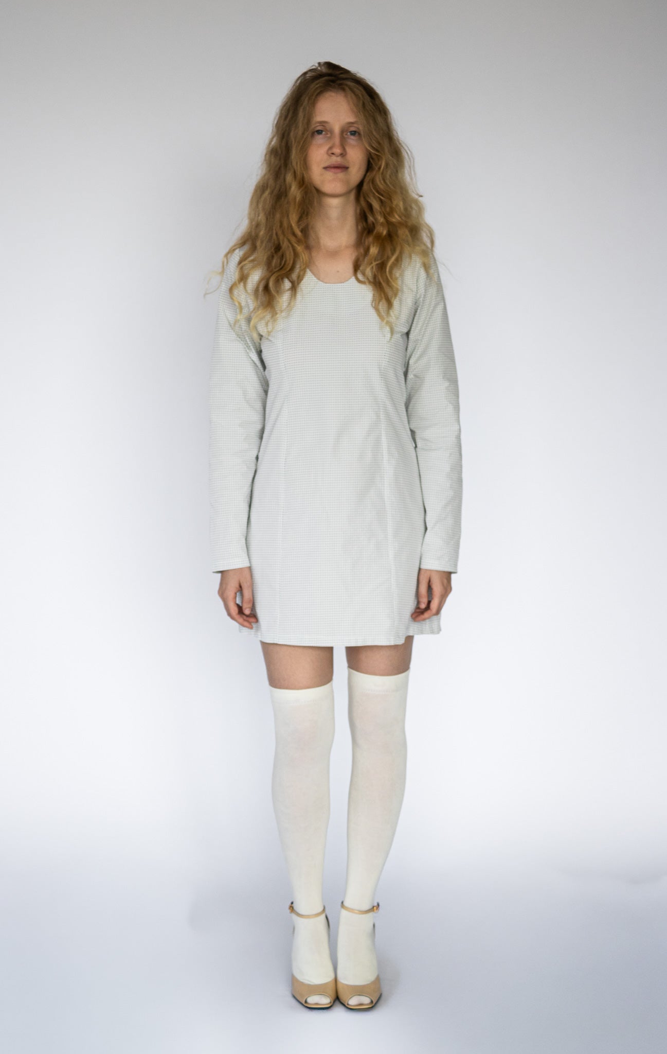 Everyday Dress in White Dot