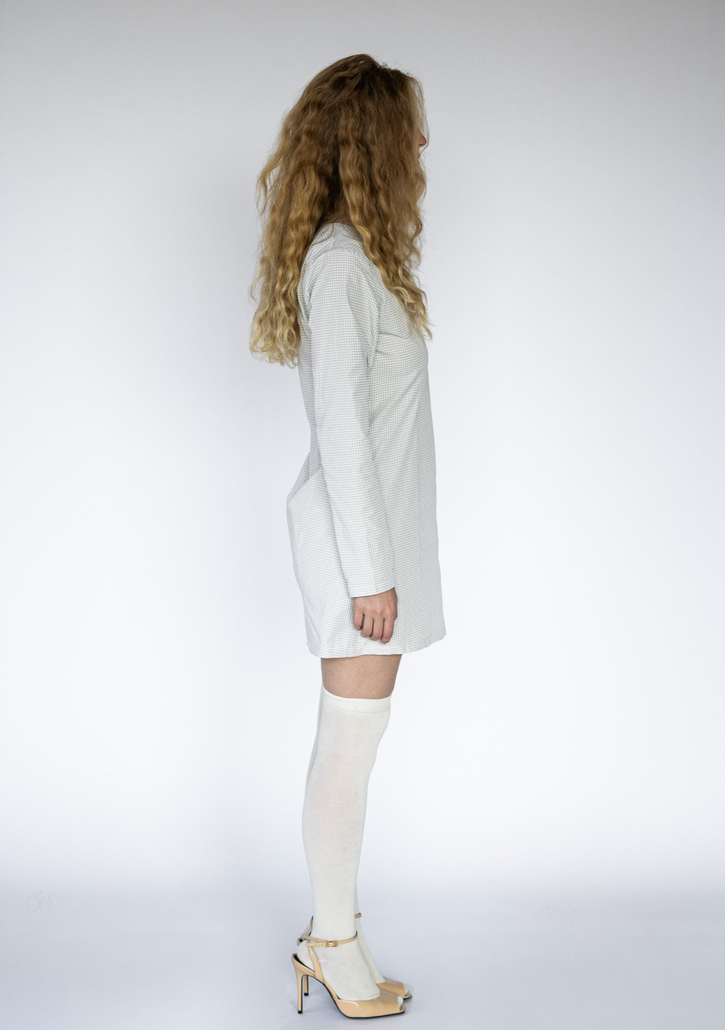 Everyday Dress in White Dot