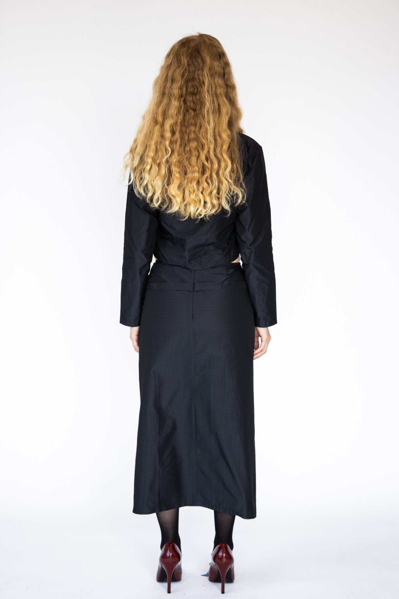 Button Down Blouse in Black Dot